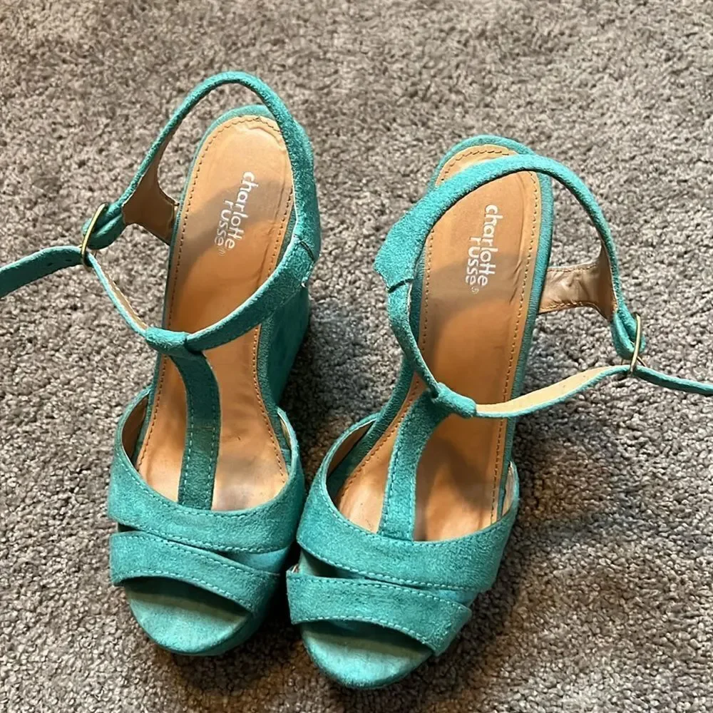 Charlotte Russe Teal Wedges